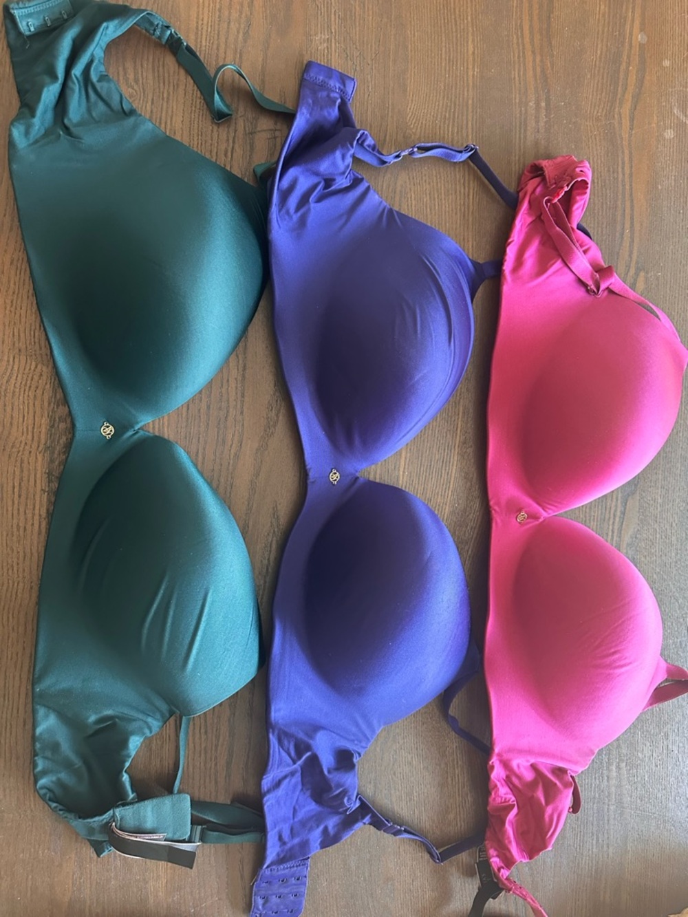 Victoria’s Secret “So Obsessed Smooth Wireless Push-Up” Bra set of three 36DDD